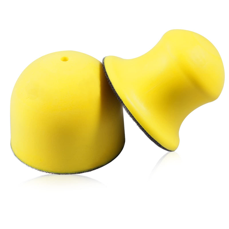  [AUSTRALIA] - SPEEDWOX 2 Pack 3" Round Hand Sanding Blocks Hook and Loop Sanding Pad Hook Backing Plate for Wood Furniture Restoration Polishing Home and Car (Yellow) 3" 2Pack