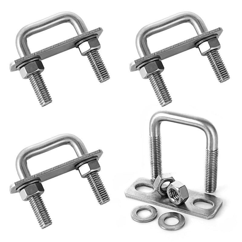  [AUSTRALIA] - 4Pack Square U-Bolts 1-1/4"(30mm) Inner Width, 304 Stainless Steel U Bolts M8 with Washers & Nuts for Replacement Parts and Accessories for Ski Boat, Fishing Boat or Sailboat Trailer