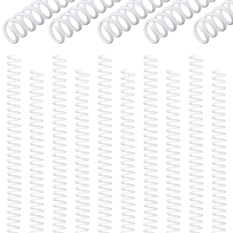  [AUSTRALIA] - 30 Packs 8 mm/ 5/16 Inches Spiral Binding Coil White Coil Bindings Spines 4:1 Pitch 54 Sheet Capacity Plastic Binder Combs Spines for Book, Notebook, Business Proposals, Reports, Menus