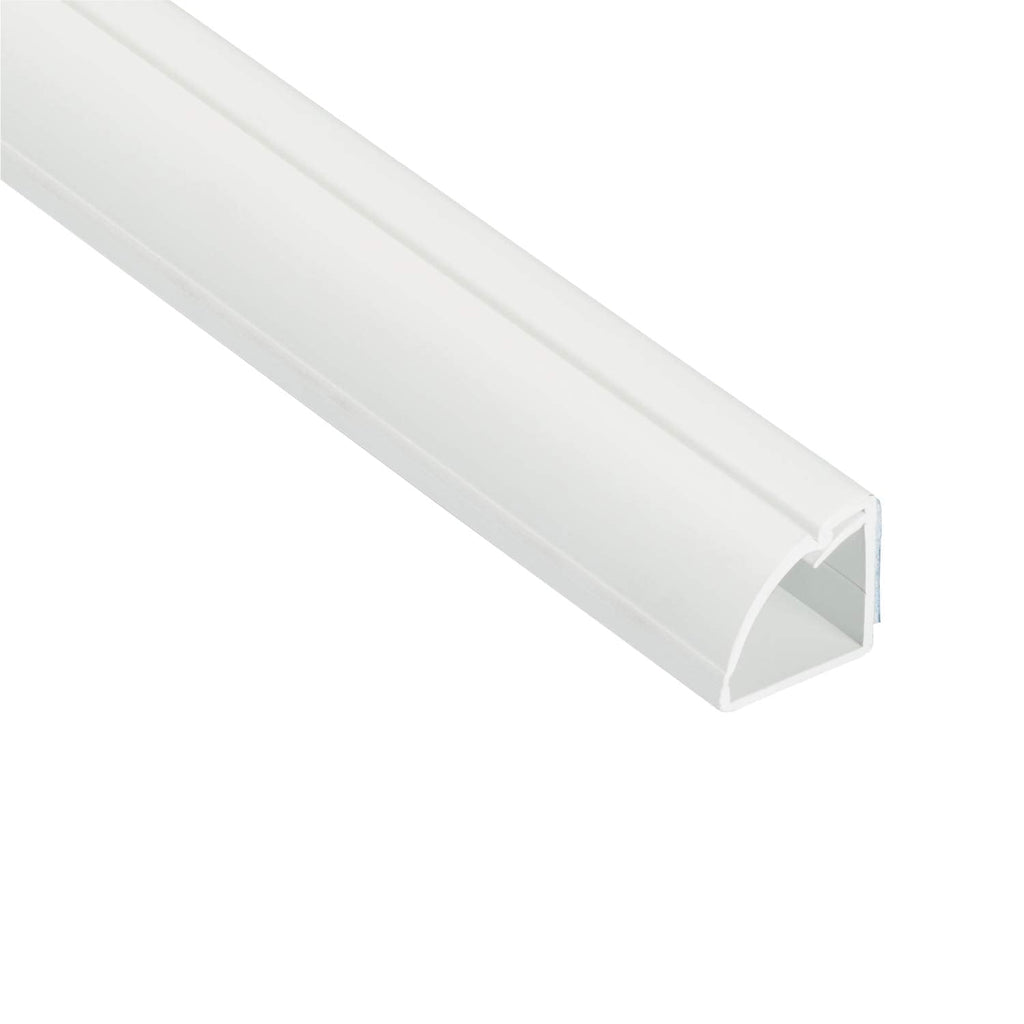  [AUSTRALIA] - D-Line 39" White Quarter Round Cable Raceway, Corner Cord Cover, Self-Adhesive Floor Molding with Wire Channel, Baseboard Cable Hider - 0.87" (W) x 0.87" (H) x 39-inch Length - White