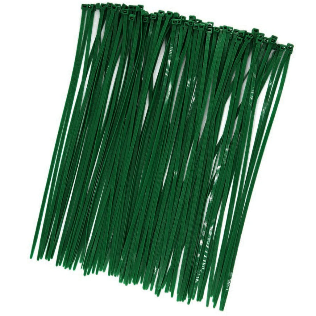  [AUSTRALIA] - 8 inch 3mm Dark Green Nylon Garden Cable Zip Ties Self Locking Cable Ties Twist Ties, Multi-Purpose Cable Tie(100 Pcs) 8 in x 3mm