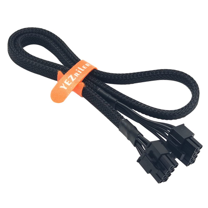  [AUSTRALIA] - (2-Pack) YEZriler ATX CPU 8 Pin Male to PCIe 8 Pin (6+2) Male Power Adapter Sleeved Cable for Corsair Modular Power Supply 25-inch (63cm)
