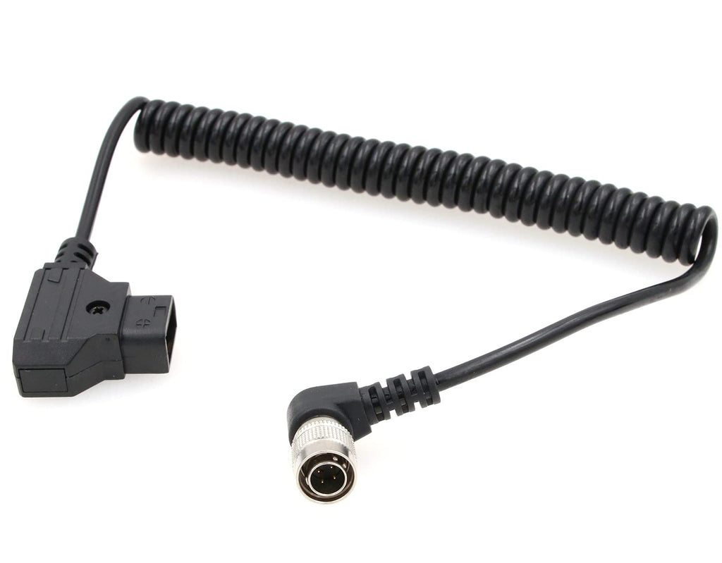  [AUSTRALIA] - ZBLZGP D-Tap to Elbow Hirose 4 Pin Male Coiled Power Cable for Sound Devices 688 644 633 Recorder Zoom F8 F4 ZAXCOM elbow coiled cable