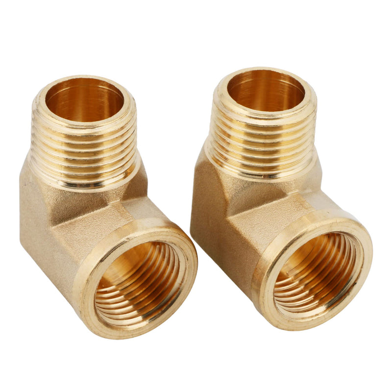  [AUSTRALIA] - U.S. Solid 2pcs 90 Degree Barstock Street Elbow Brass Pipe Fitting 1/2" NPT Male Pipe to 1/2" NPT Female 1/2" NPT Male x 1/2" NPT Female