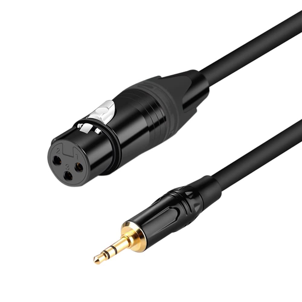  [AUSTRALIA] - XLR to 3.5mm Cable, Female XLR to 1/8 inch Mini Stereo Jack Aux Microphone Cable Mic Cord - 6.6ft 6.6 feet