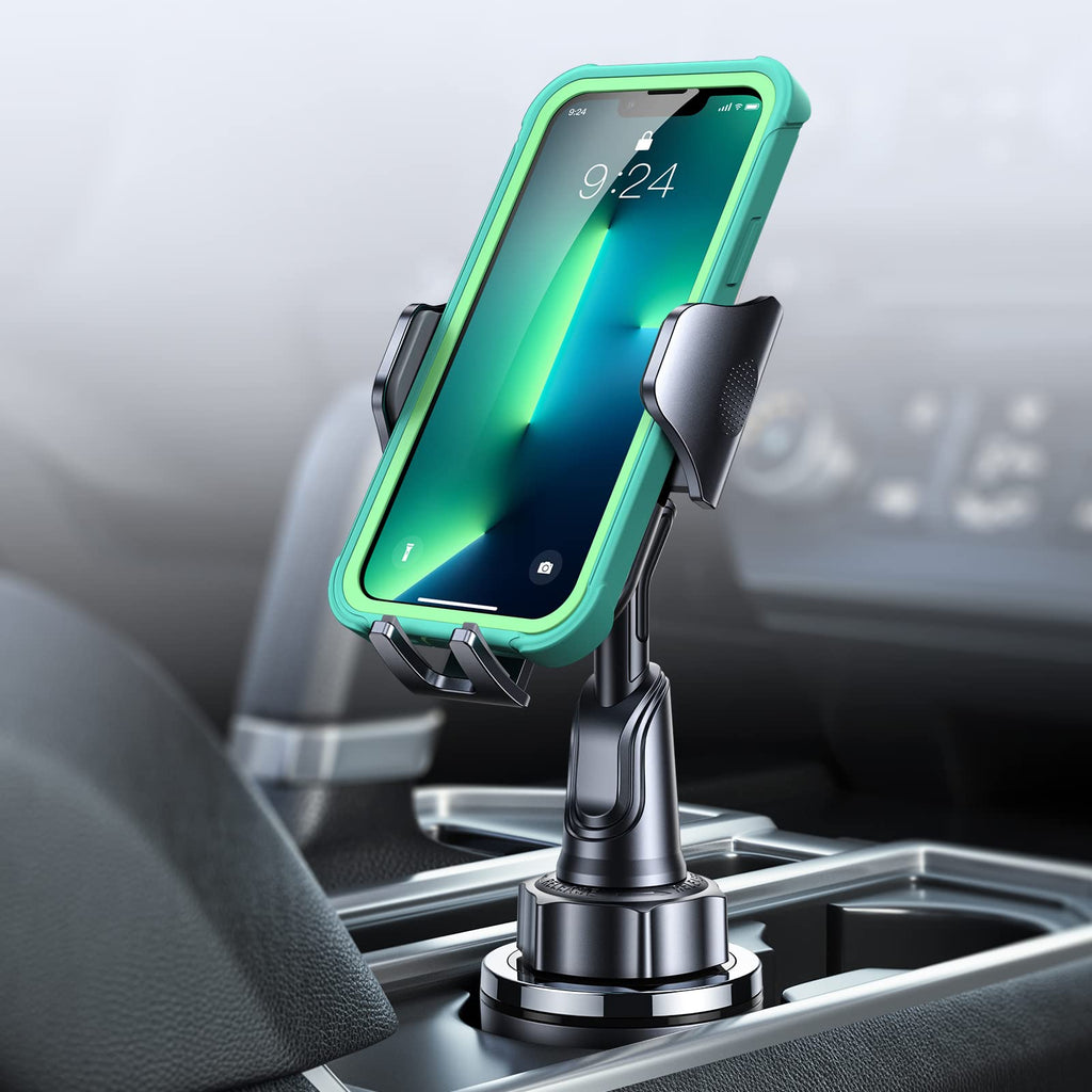  [AUSTRALIA] - andobil Solid Car Cup Phone Holder, [No Shake & Not Fall Off] [Thick Case Friendly] Super Stable 360 Rotatable Cup Phone Holder for Car Truck Fit for All iPhone 13 12 11 Pro Max & All Cell Phones Black