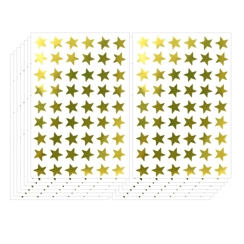  [AUSTRALIA] - 30 Sheets 1620 Counts Self Adhesive Gold Foil Star Stickers 0.5" Diameter Small Star Reward Stickers Labels for Home, School, Bar, DIY Decoration and Teachers Supplies