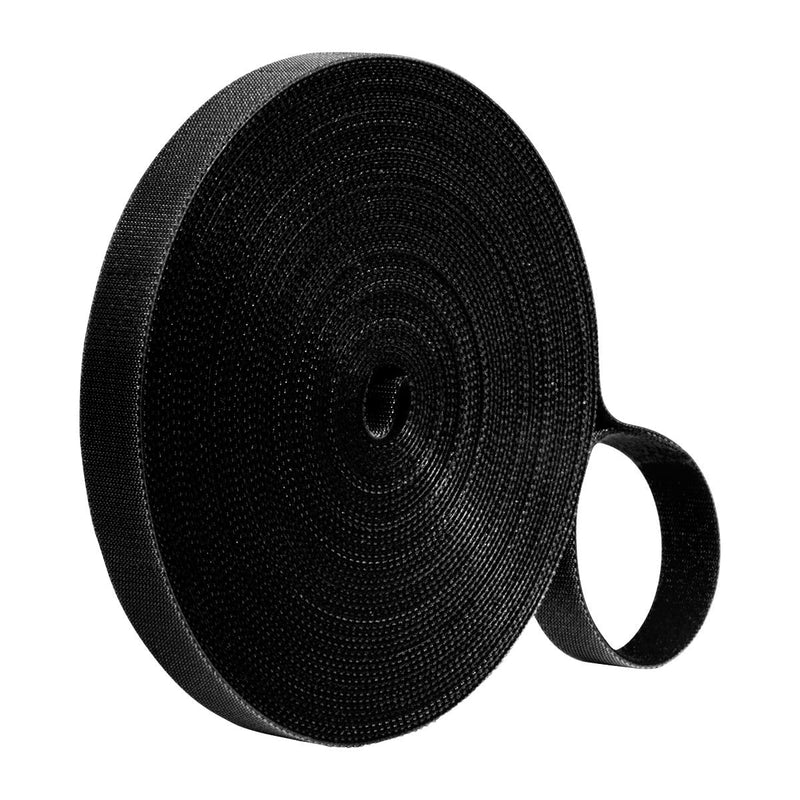  [AUSTRALIA] - Double-Sided Hook and Loop Tape, Hand Tear Cable Ties Reusable Nylon Fastening Tapes for Cords Cable Management(Self-Adhesive)-Not Cutting Required(32.8Ft x 0.6Inch,Black) black