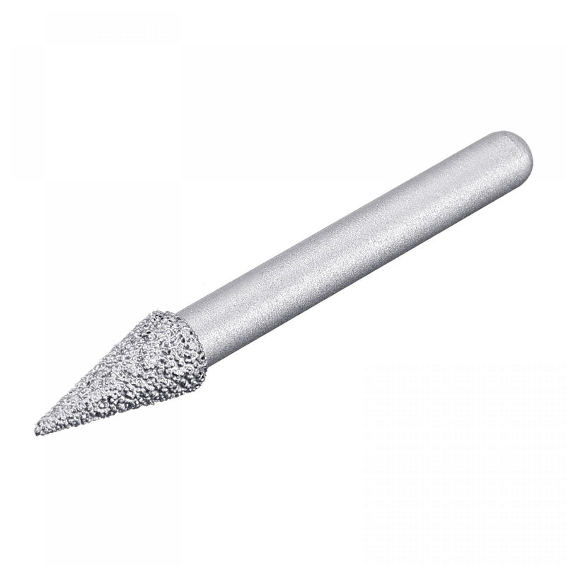  [AUSTRALIA] - uxcell Diamond Mounted Points 60 Grit 8.3mm Brazed Grinder Taper Head 6mm Shank Grinding Rotary Bit Marble Stone Carving Tool