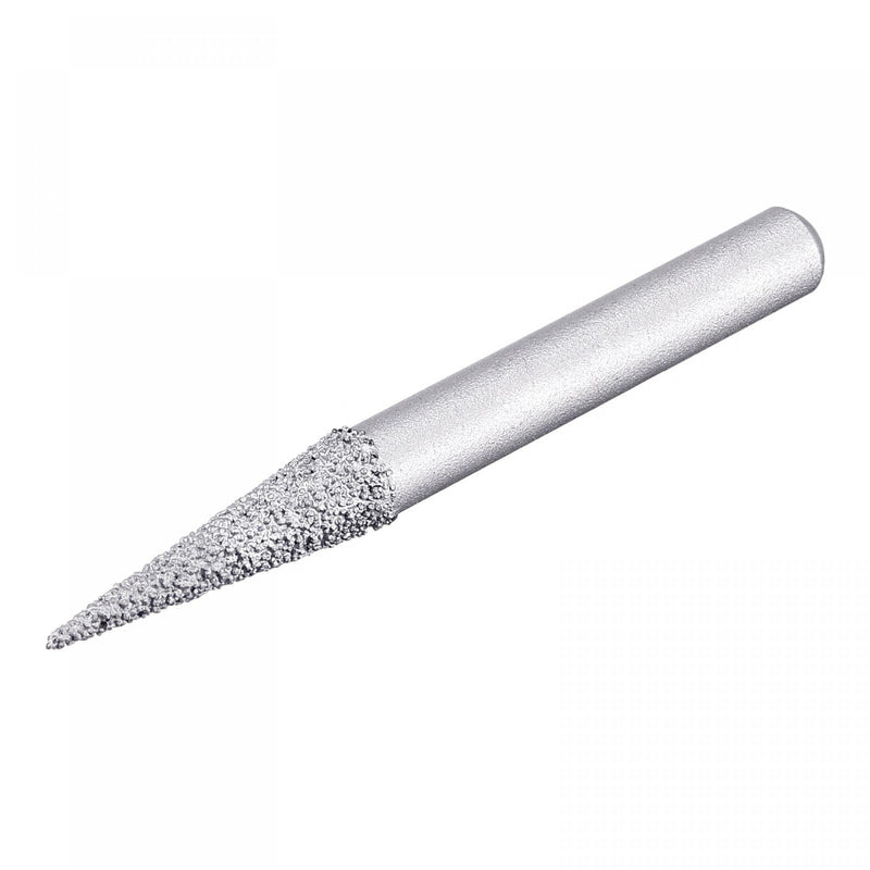  [AUSTRALIA] - uxcell Diamond Mounted Points 60 Grit 6.5mm Brazed Grinder Taper Head 6mm Shank Grinding Rotary Bit Marble Stone Carving Tool