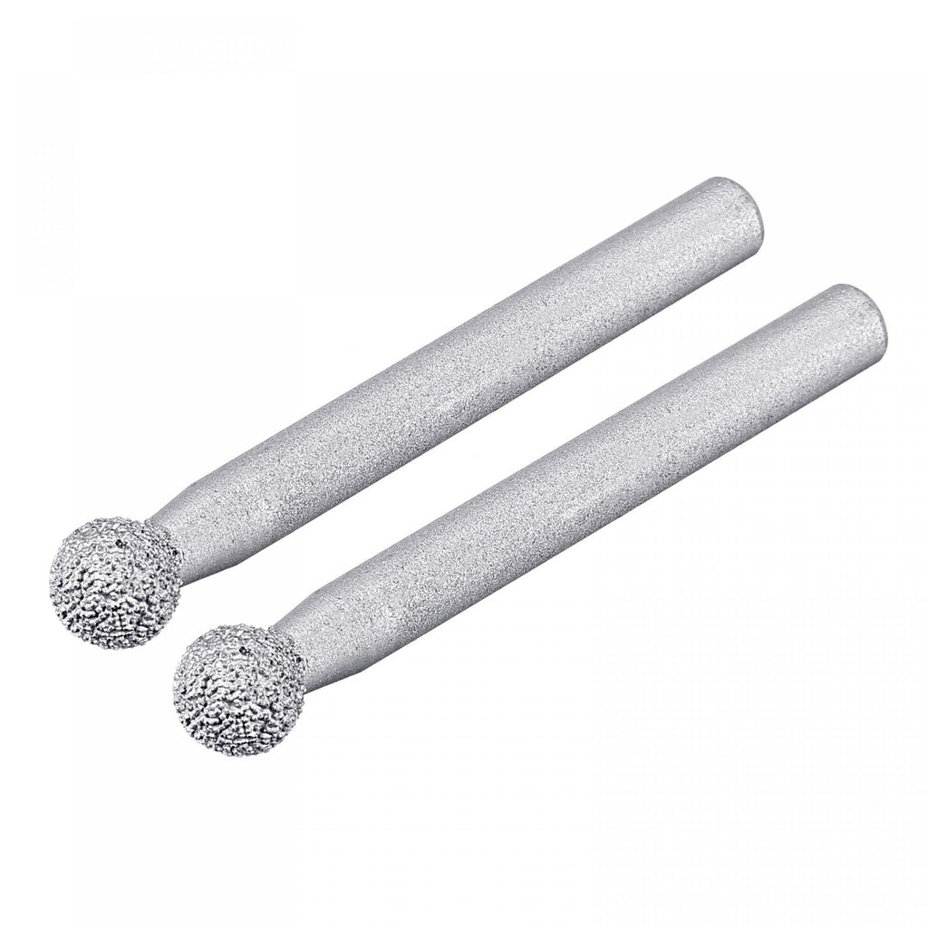  [AUSTRALIA] - uxcell Diamond Mounted Points 60 Grit 8.5mm Brazed Grinder Sphere Head 6mm Shank Grinding Rotary Bit Marble Stone Carving Tool 2pcs