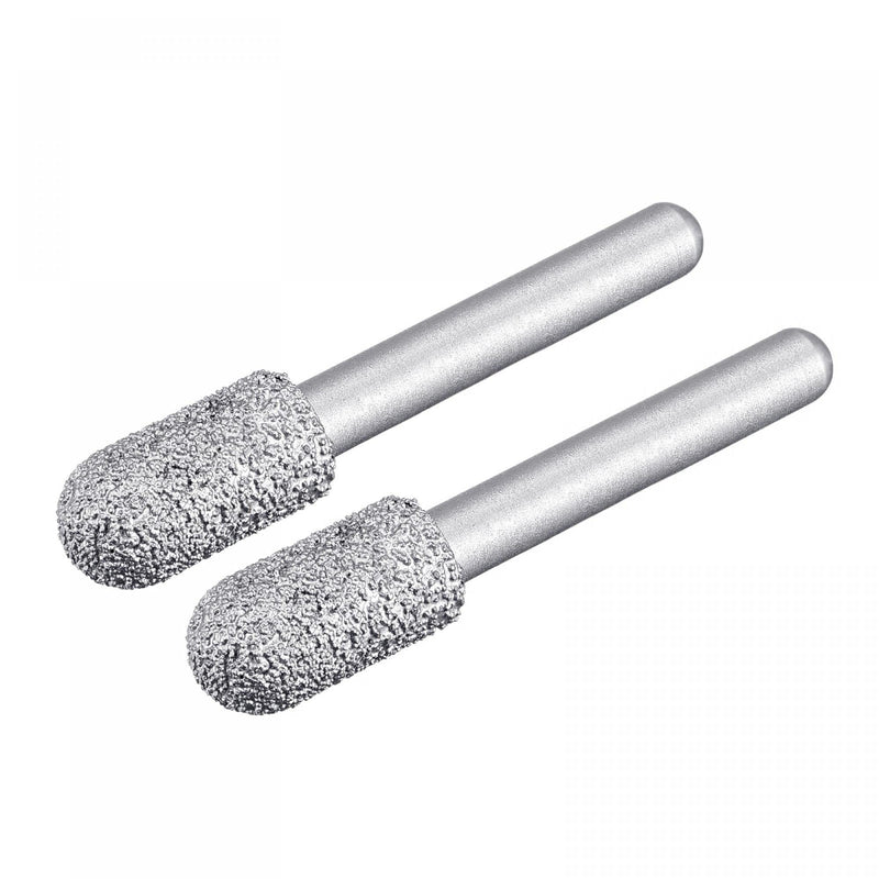  [AUSTRALIA] - uxcell Diamond Mounted Points 60 Grit 10.5mm Brazed Grinder Round Head 6mm Shank Grinding Rotary Bit Marble Stone Carving Tool 2pcs