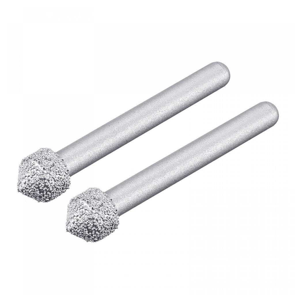  [AUSTRALIA] - uxcell Diamond Mounted Points 60 Grit 10.5mm Brazed Grinder Cone Head 6mm Shank Grinding Rotary Bit Marble Stone Carving Tool 2pcs