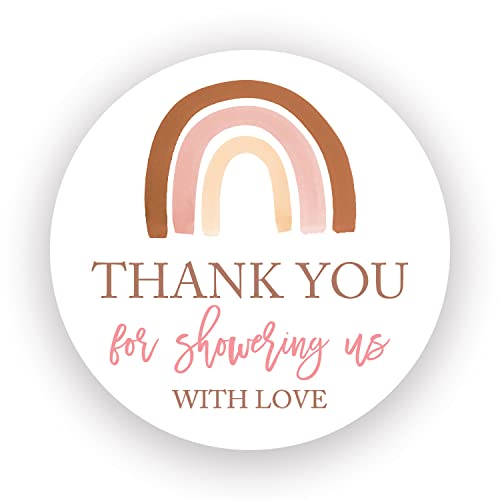  [AUSTRALIA] - 2" Round - Boho Rainbow Thank You Favor Labels - Set of 40 (Showering Us) Showering Us