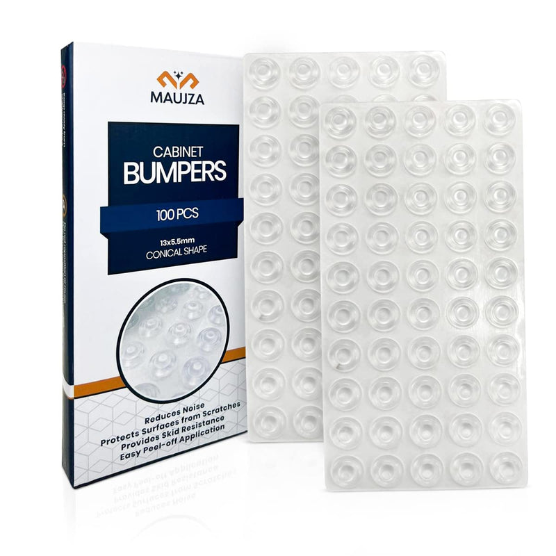  [AUSTRALIA] - Cabinet Bumpers Clear 100 pcs - Self Adhesive Silicone Rubber Cabinet Door Bumpers Sound Dampening, Soft Close 3M Sticky Pads - Kitchen Cabinet Bumpers, Drawer Bumpers, Cupboard and Furniture Bumpers