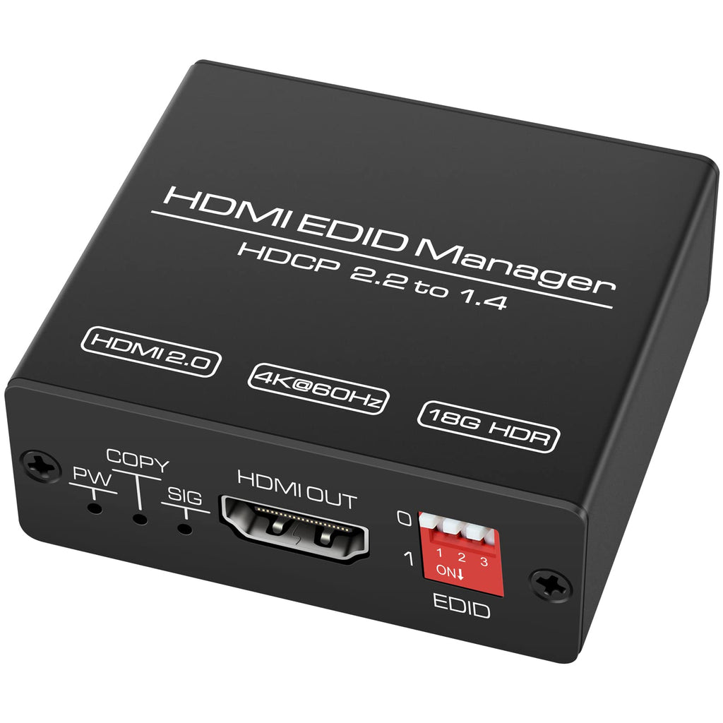  [AUSTRALIA] - HDMI EDID Emulator Manager 4K Prophecy 8 EDID Modes Programmable EDID Copier Amplifies Equalizes Signal 4K @60Hz HDMI 2.0b HDCP2.2 18Gbps HDR YUV 4:4:4 CEC