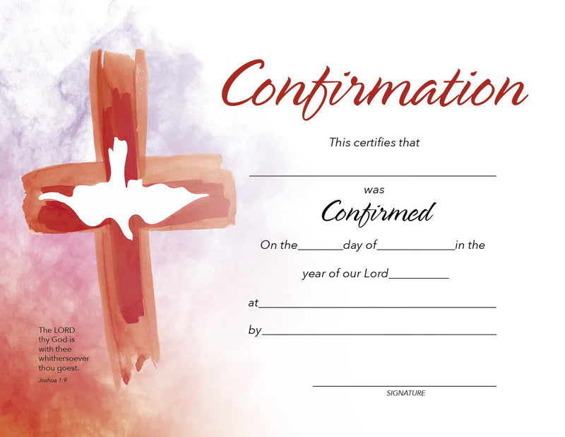 [AUSTRALIA] - Anchor Wallace Confirmation Certificates - The Lord Thy God is with thee whithersoever Thou Goest (Joshua 1:9) - Pack of 6