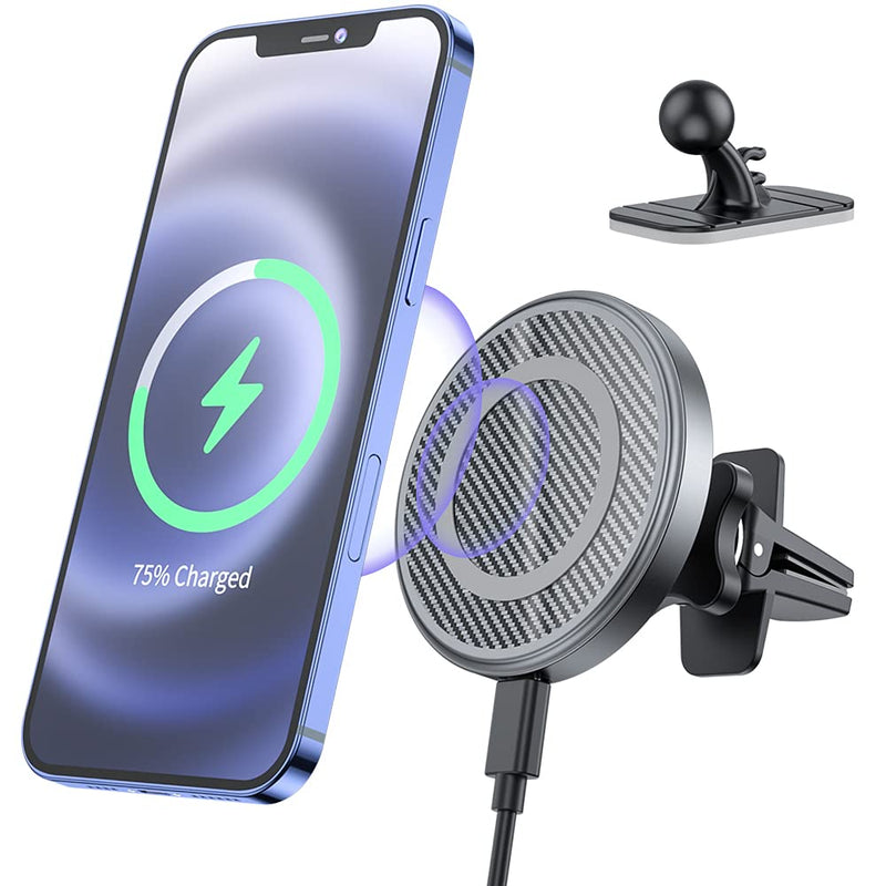  [AUSTRALIA] - Magnetic Wireless Car Charger,15W Fast Charging Auto-Alignment Air Vent Dashboard Mag-Safe Car Mount Charger Phone Holder for iPhone 13/13 Pro/13 Pro Max/13 Mini /12/12 Pro/12 Pro Max/12 Mini