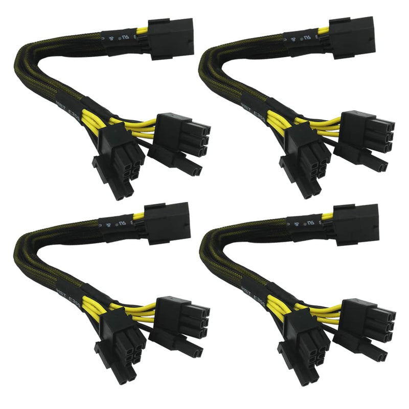  [AUSTRALIA] - COMeap (4-Pack) GPU VGA PCIe 8 Pin Female to Dual 2X 8 Pin (6+2) Male PCI Express Power Adapter Sleeved Y-Splitter Extension Cable 9-inch(23cm) Sleeved x4pcs