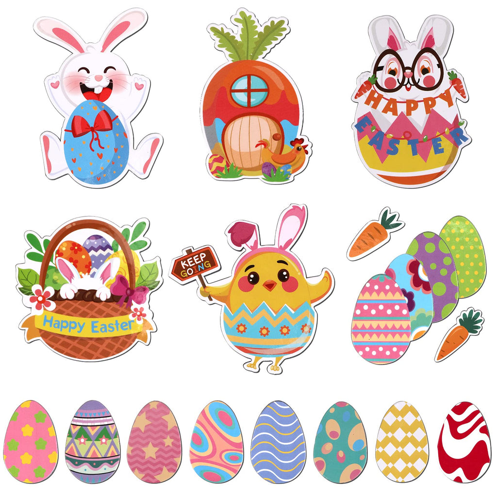  [AUSTRALIA] - OOTSR 19PCS Easter Refrigerator Magnetic, Decorative Locker Magnets, Easter Bunny Eggs Fridge Magnets for Whiteboard Locker Classroom Educational