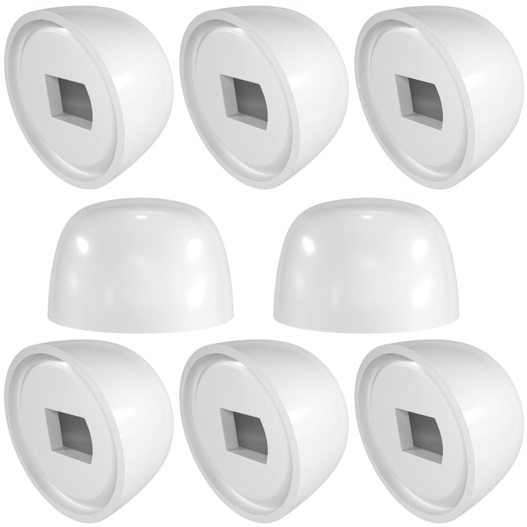  [AUSTRALIA] - PAGOW 8 Pack Toilet Bolt Caps Decorative, White Plastic Toilet Caps for Bottom of Toilet, Height 0.84" Push-On Toilet Bowl Bolt Caps Covers for Home Office Height 0.84"