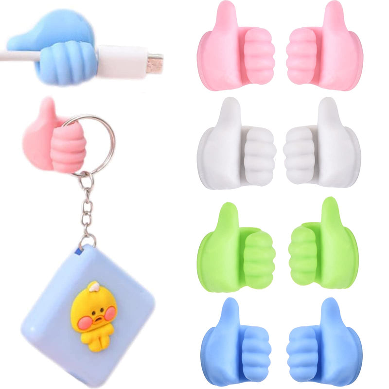  [AUSTRALIA] - kekafu 8Pcs Adhesive Thumb Cable Clip Key Hook Wall Hangers Earphone Cable Organizer Holder Desktop Cord Wire Clips Keeper Multi-Function Wall Hooks for Data Cable Earphone Belt hat Key Storage