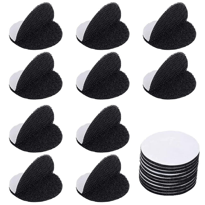  [AUSTRALIA] - Double Sided Sticky Pads, 10 Pack 60mm Round Black Sofa Cushion Velcro Sheet for DIY Craft, Tools Hanging or Other Cushion Anti Slip Use