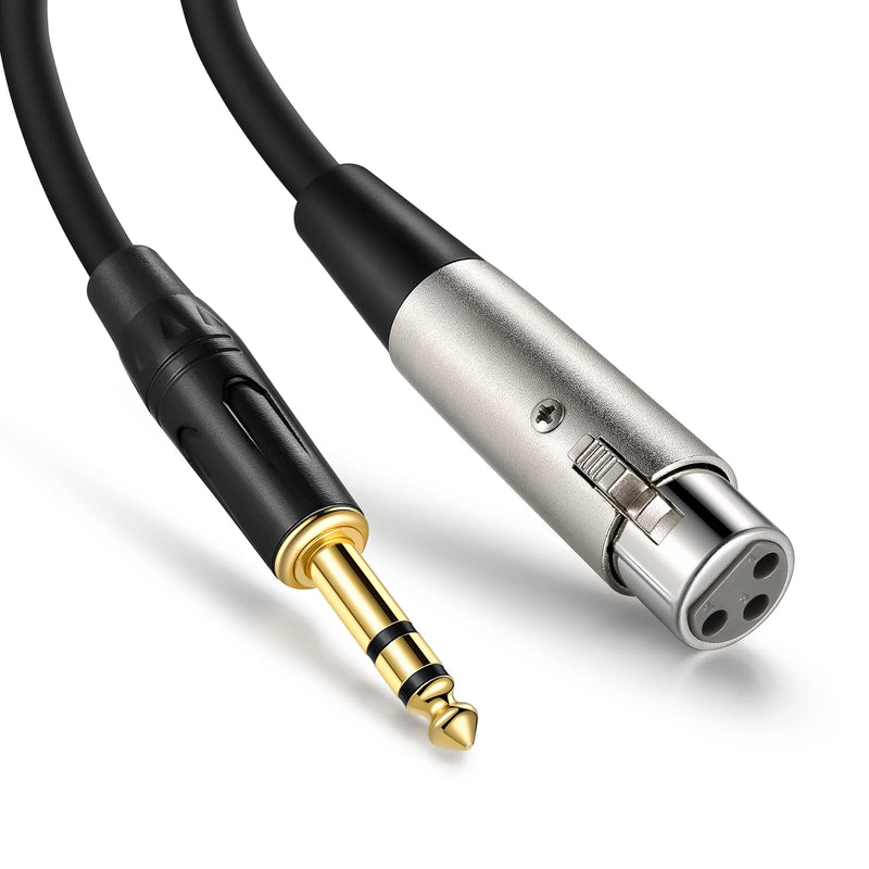  [AUSTRALIA] - EBXYA 1/4'' to XLR Cable, 6.35mm TRS to XLR Female Microphone Cable, Balanced Mic XLR to Quarter Inch Patch Cord, 2 Packs, 3 Feet, Black Black&2 Packs