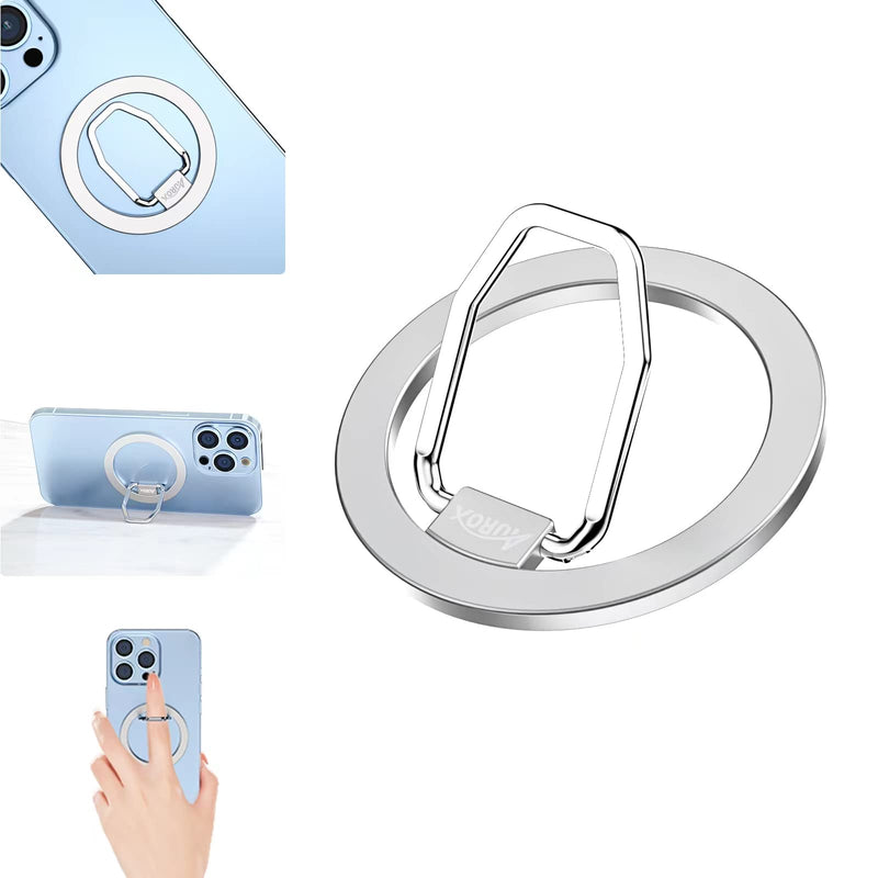  [AUSTRALIA] - AUROX Magnetic Phone Grip for Magsafe Ring Holder Adjustable Magnetic Phone Ring Holder for iPhone 14/14 Pro/14 Pro Max/14 Plus/13/13 Pro/13 Mini/13 Pro Max/12/12 Pro/12 Mini/12 Pro Max(Silver) U-Silver