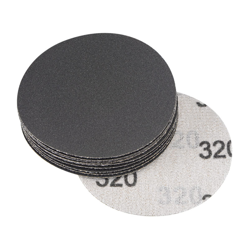  [AUSTRALIA] - uxcell 3 Inch 320 Grit Sanding Discs Wet/Dry Hook and Loop Silicon Carbide Round Flocking Sandpaper 10Pcs 320 Grits Black