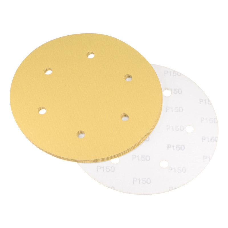  [AUSTRALIA] - uxcell 9-Inch Sanding Discs 150 Grits 6-Hole Aluminum Oxide Abrasive Hook and Loop Backed Large Size Sandpaper Pad for Sander 5 Pcs 150 Grit