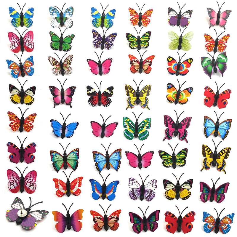  [AUSTRALIA] - 50Pcs Decorative Thumb Tacks Butterfly Pins Colorful Decorative Tacks for Whiteboard Photo Wall Feature Wall Cork Board