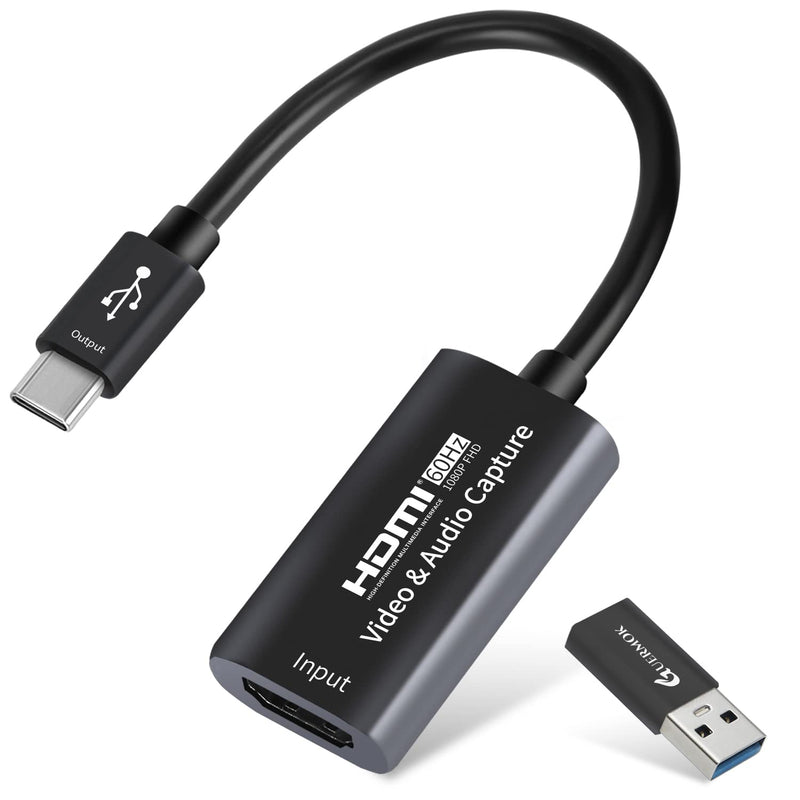  [AUSTRALIA] - Video Capture Card, USB 3.0 HDMI to USBC Audio Capture Card, 4K 1080P60 Capture Devices for Gaming Live Streaming Video Recorder, Compatible with Windows Mac OS System for PS4/5 Switch, Xbox, Steam Black