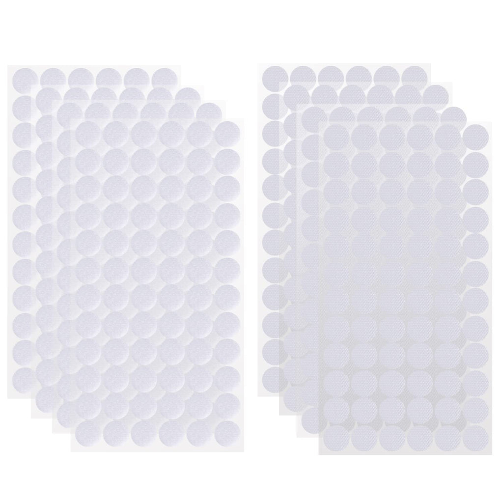  [AUSTRALIA] - Self Adhesive Dots, 1008 PCS (504 Pairs) 0.59" Diameter Nylon Sticky Back Coins Hook and Loop Dots for Classroom School Office Home, White