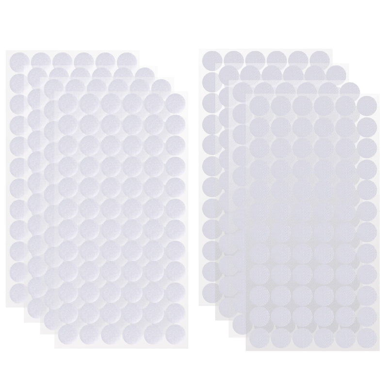 [AUSTRALIA] - Self Adhesive Dots, 1008 PCS (504 Pairs) 0.59" Diameter Nylon Sticky Back Coins Hook and Loop Dots for Classroom School Office Home, White