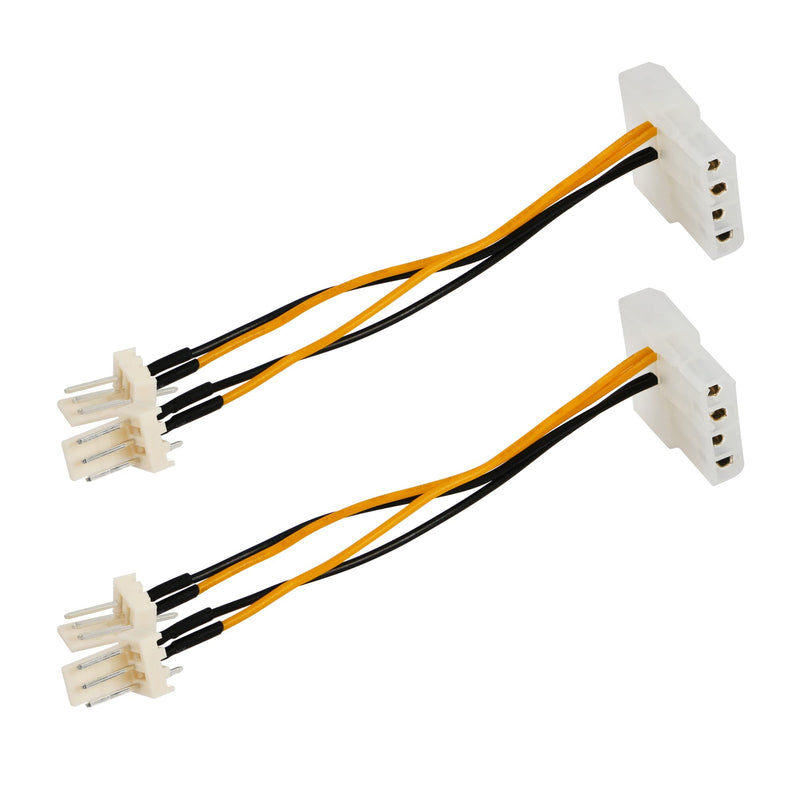  [AUSTRALIA] - PNGKNYOCN 3-Pin Fan to 4-Pin Molex Pass-Through Power Adapter Cable, 4-pin Molex/IDE to 3 Pin CPU Fan Power Cable（2-Pack）
