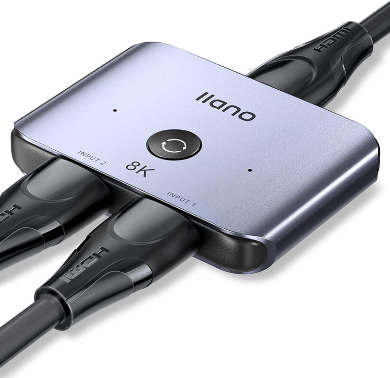  [AUSTRALIA] - llano HDMI 2.1 Switch, Ultra HD 8K Bi-Directional HDMI Switcher Splitter Supports 4K@120Hz, 8K@60Hz, Aluminum HDMI Switcher Selector for PS4/PS5, Xbox, Roku, Apple TV, Fire Stick, Sony TV