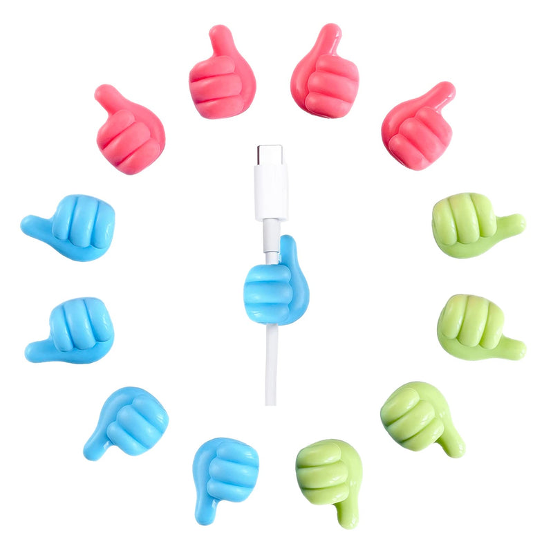  [AUSTRALIA] - iToleeve 12 Pack Fun Cable Holder-Reusable Multifunctional Cable Clips USB Cable Management Adhesive Hooks for Home, Office, Nightstand, Desk, Car