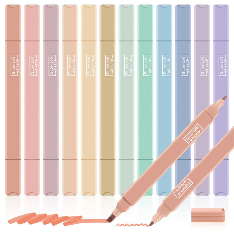  [AUSTRALIA] - 12 Pieces Bible Aesthetic Cute Highlighters with Chisel Tip Assorted Colors Pastel Highlighters Bible Highlighter Markers No Bleed Gel Highlighters Note Taking for School Office Journal Supplies
