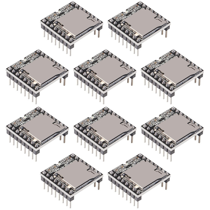  [AUSTRALIA] - AITIAO 10Pcs Mini MP3 Player Audio Module MP3 Voice Decode Board DFPlayer Audio Voice Music Module Supporting TF Card U-Disk IO/Serial Port/AD for Arduino Raspberry Pi, AVR, MSP430, and Other MCUs