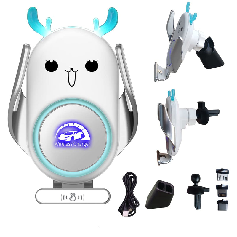  [AUSTRALIA] - Peanutech Universal Wireless Car Charger Mount,15W Fast Charging, Build-in Battery, Air Vent Dashboard, Compatible with iPhone 13/12/11/X/9 Series, Samsung S20/ S10/S9/S8/Note20/ Note10/9 etc
