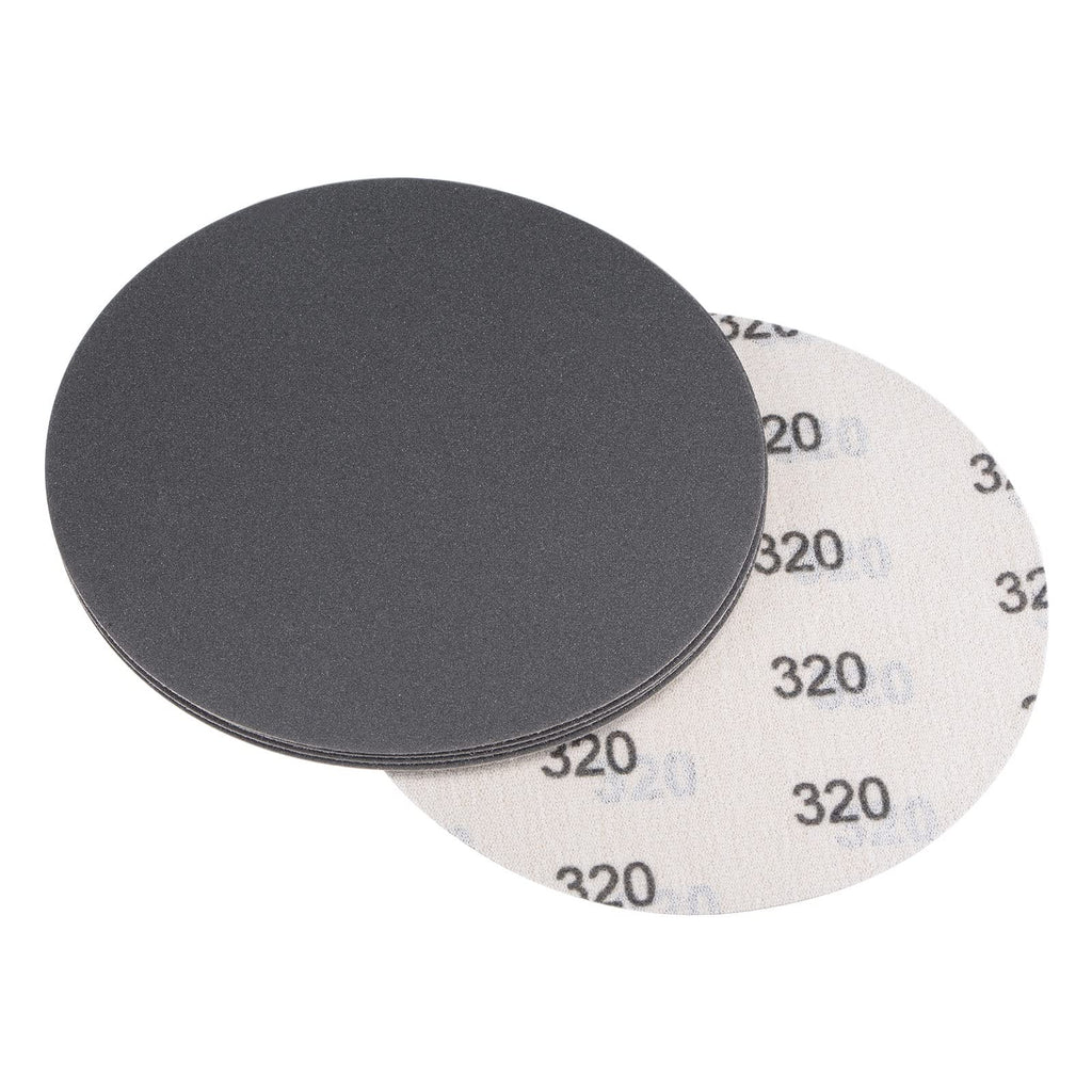  [AUSTRALIA] - uxcell 6 Inch Sanding Disc 320 Grit Hook and Loop Wet Dry Usable Silicon Carbide C-Weight Backing Sandpaper for Orbital Sander 5Pcs 320 Grits Deep Grey