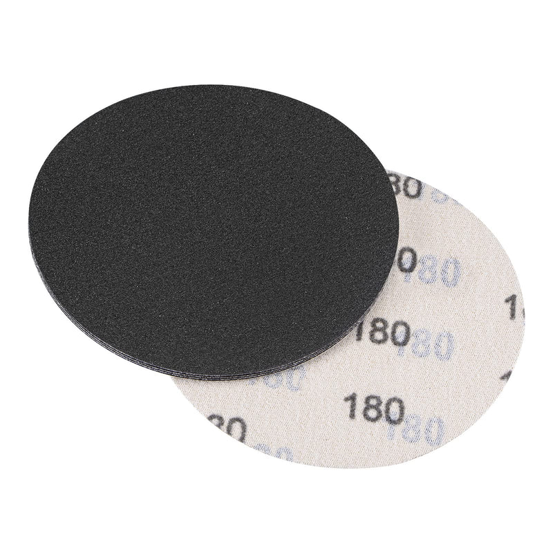  [AUSTRALIA] - uxcell 5 Inch Sanding Disc 180 Grit Hook and Loop Wet Dry Usable Silicon Carbide C-Weight Backing Sandpaper for Orbital Sander 5Pcs 180 Grits Black