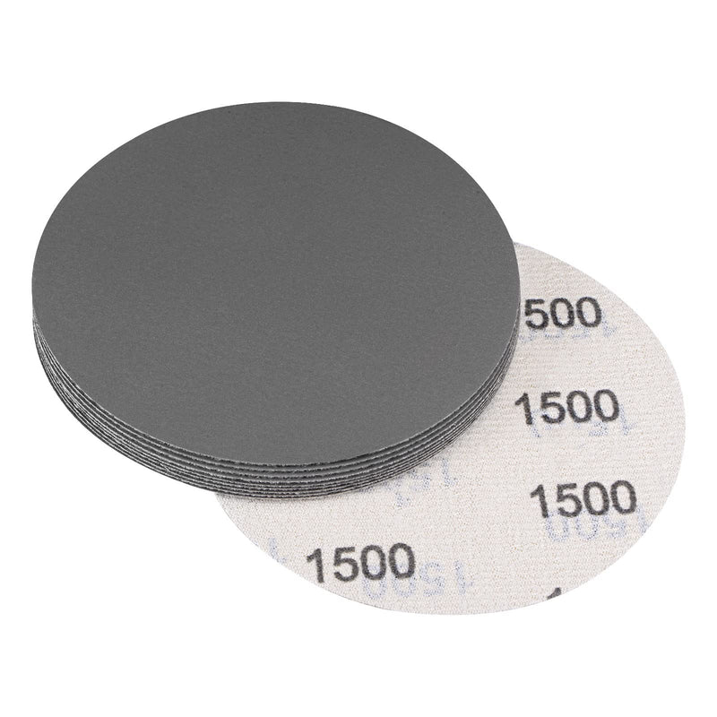  [AUSTRALIA] - uxcell 5 Inch Sanding Disc 1500 Grit Hook and Loop Wet Dry Usable Silicon Carbide C-Weight Backing Sandpaper for Orbital Sander 10Pcs 1500 Grits Dark Grey