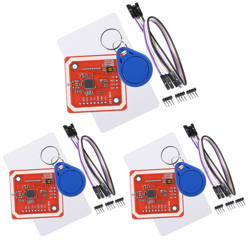  [AUSTRALIA] - AITIAO 3Pcs PN532 NFC NXP RFID Module V3 Kit Near Field Communication Reader Module Kit I2C SPI HSU with S50 White Card Key Card for Arduino Raspberry Pi DIY Smart Phone Android Phone