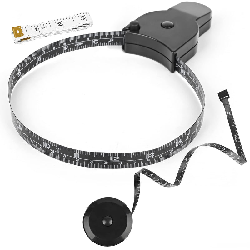  [AUSTRALIA] - Tape Measure Body Measuring Tape 60inch (150cm),Lock Pin and Push-Button Retract,Arms Chest Thigh or Waist Measuring Tape for Home Fitness Goals，Black