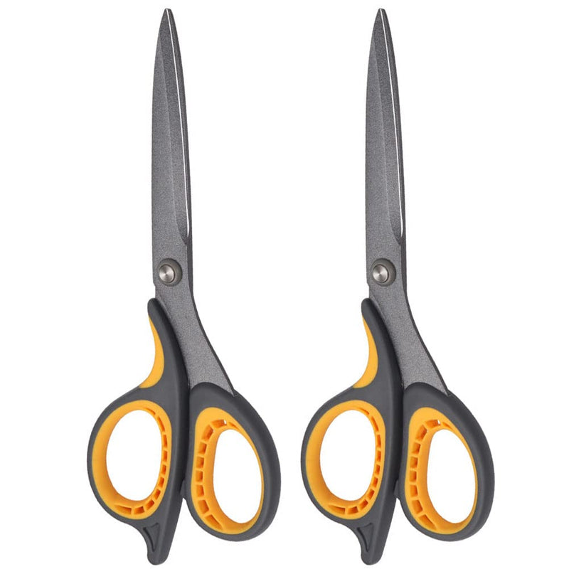  [AUSTRALIA] - 8.5" Titanium Non-Stick Scissors, Soft Comfort-Grip Handles Sharp Titanium Coating Blades for home, office and DIY School,2 pack