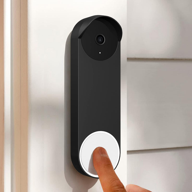  [AUSTRALIA] - PUUUCI Silicone Case for Google Nest Hello Doorbell (Battery) Cover - Weatherproof Protective Silicone Doorbell Skin Case (Black) Black