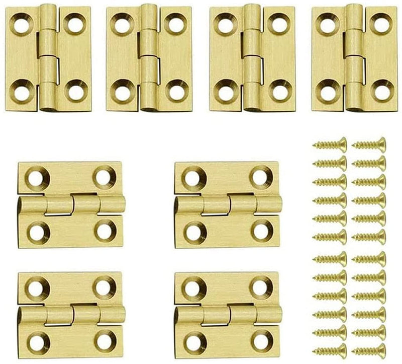  [AUSTRALIA] - XMHF 1 Inch Butt Hinges Mini Solid Brass Hinges Cabinet Drawer Folding Butt Hinges for Cabinet Drawer Wooden Jewelry Box 8 Pcs