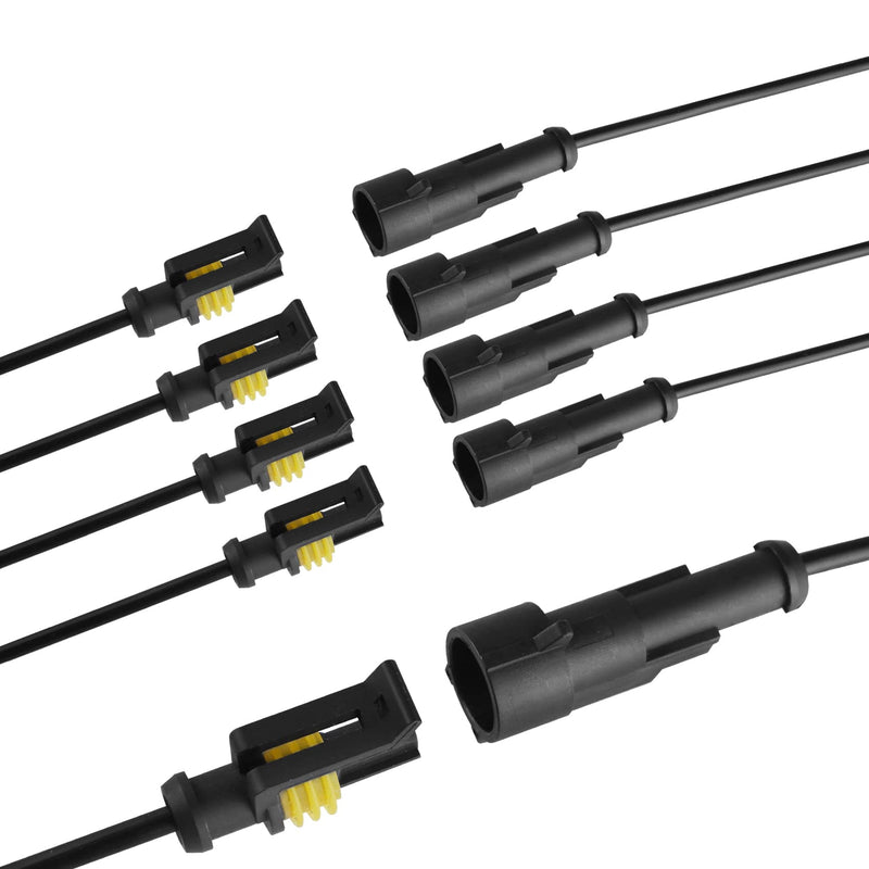 [AUSTRALIA] - MUYI 5 Ktis 16AWG Waterproof Electrical Connectors Kit 1.5mm Series Terminal and Rubber Seal with 10cm Wire Weatherpack Connectors (1 Pin) 1 Pin
